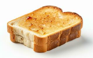 Scheibe von Toast auf ein Weiß Hintergrund. generativ durch ai foto