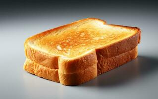 Scheibe von Toast auf ein Weiß Hintergrund. generativ durch ai foto