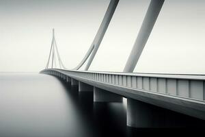 Erfassen Aarhus' unendlich Brücke im lange Belichtung. generativ durch ai foto