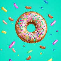 fliegend köstlich klassisch Donuts Süss schnell Essen foto