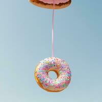 fliegend köstlich klassisch Donuts Süss schnell Essen foto