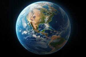 Planet Erde im das Himmel von Solar- System im Raum. generativ ai foto