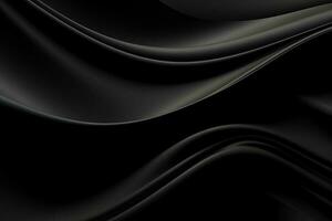 abstrakt schwarz wellig Hintergrund. 3d Wiedergabe, 3d Illustration. ai generiert Profi Foto