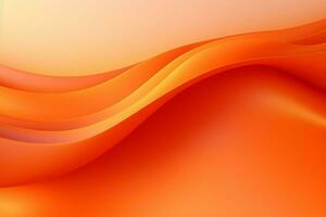 Orange abstrakt Hintergrund mit glatt Linien. 3d Wiedergabe. ai generiert Profi Foto