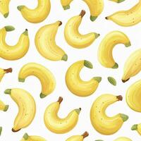 Bananen und Blätter auf Weiß Hintergrund Design. ai generiert foto
