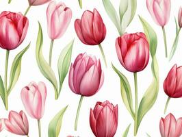 Tulpen Blume Hintergrund Design. Aquarell Illustration. ai generiert foto