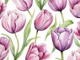 Tulpen Blume Hintergrund Design. Aquarell Illustration. ai generiert foto