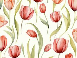 Tulpen Blume Hintergrund Design. Aquarell Illustration. ai generiert foto