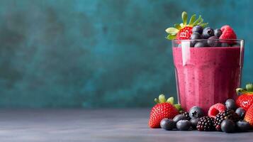 einstellen von Obst Smoothie, gesund Obst Smoothies.generativ ai. foto