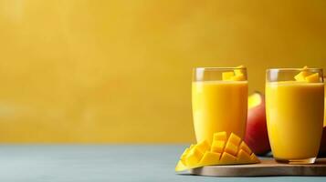 gesund Mango Obst Smoothies.generativ ai. foto