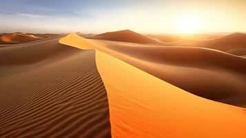 schön Sand Dünen im das Sahara Wüste .generativ ai. foto