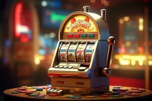 Slot Maschine pokerchip.generative ai. foto