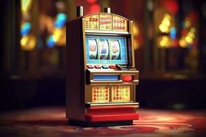 Slot Maschine pokerchip.generative ai. foto