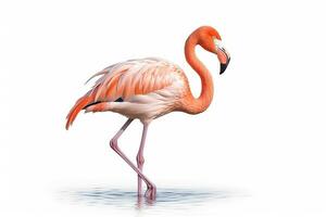 Flamingo isoliert auf Weiß hintergrund.generativ ai. foto