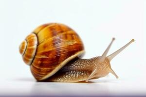 Schnecke isolieren auf Weiß hintergrund.generativ ai. foto