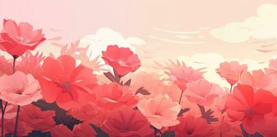 Rosa Blumen- Illustration Hintergrund foto