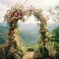 Hochzeit Blumen- Bogen foto