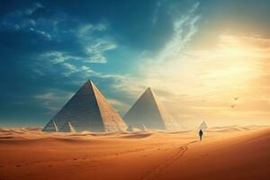 ägyptische Pyramiden in der Wüste foto