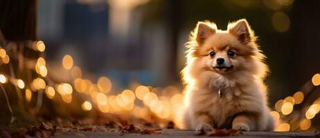 süß Hund mit Magie Beleuchtung foto