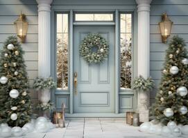 Weihnachten dekoriert Tür foto