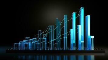 finanziell Wachstum. Graph zeigen nach oben Trend im Profite foto