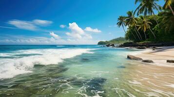 heiter tropisch Paradies mit Kristall Wasser foto