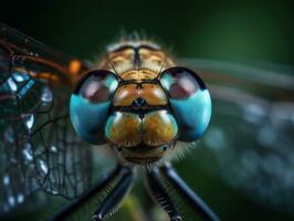 Libelle Porträt erstellt mit generativ ai Technologie foto