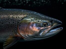 Lachs Porträt erstellt mit generativ ai Technologie foto