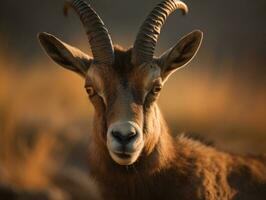 Steinbock Porträt erstellt mit generativ ai Technologie foto