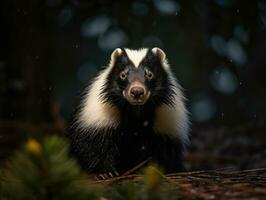 Skunk Porträt erstellt mit generativ ai Technologie foto