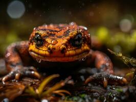 Salamander Porträt erstellt mit generativ ai Technologie foto