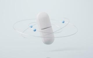 medizinisch Pille mit Gesundheit Pflege Konzept, 3d Wiedergabe. foto