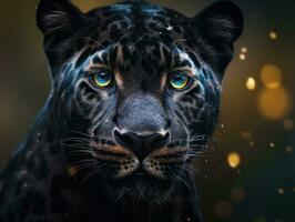 Panther Porträt schließen oben erstellt mit generativ ai Technologie foto