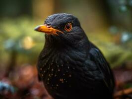 Amsel Vogel Porträt erstellt mit generativ ai Technologie foto