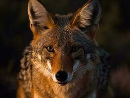 Kojote Porträt erstellt mit generativ ai Technologie foto