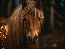 Pony Porträt erstellt mit generativ ai Technologie foto