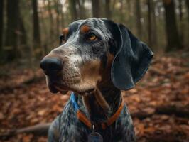 blaues Häkchen Coonhound Hund erstellt mit generativ ai Technologie foto