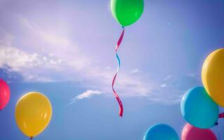 beschwingt Pastell- Farbe Luftballons erleuchten spielerisch Kreationen ai generiert foto