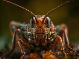 Heuschrecke Porträt erstellt mit generativ ai Technologie foto