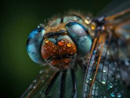 Libelle Porträt erstellt mit generativ ai Technologie foto