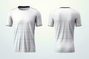 Attrappe, Lehrmodell, Simulation Sport Fußball Mannschaft Uniformen Weiß Shirt, generativ ai Illustration foto