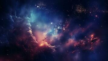 tief Raum Galaxis im sternenklar Universum. Wissenschaft Hintergrund. generativ ai foto