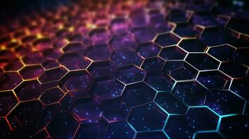 Hintergrund Hexagon Gitter Netzwerk ai generiert foto