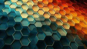 Hintergrund Hexagon Gitter Netzwerk ai generiert foto