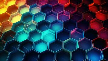 Hintergrund Hexagon Gitter Netzwerk ai generiert foto