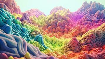 Würfel Voxel Oberfläche Landschaft ai generiert foto