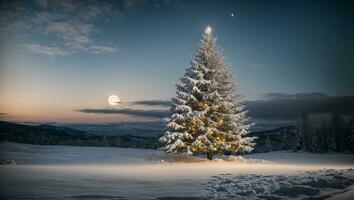 Tele Weihnachten Baum ai generativ foto