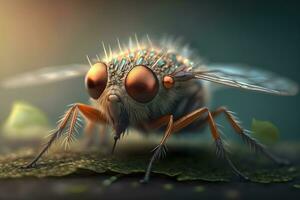 exotisch Drosophila Obst fliegen Diptera Nahaufnahme. neural Netzwerk ai generiert foto