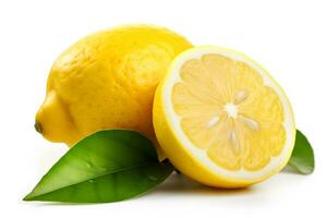 Zitrone Obst isoliert auf Weiß. neural Netzwerk ai generiert foto
