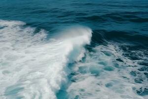 Wellen im das Ozean. neural Netzwerk ai generiert foto